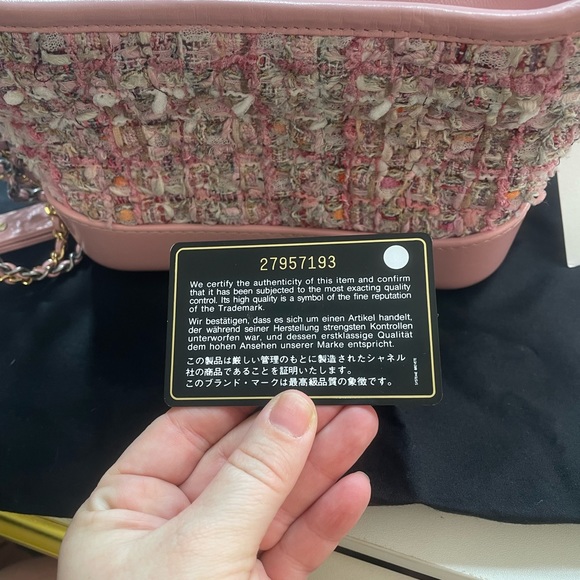 Tweed Calfskin Small Gabrielle Hobo Light Pink - Picture 8 of 8